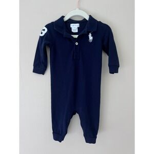 Ralph Lauren‎ Polo Romper Bodysuit Long Sleeve Number 3 Applique 5M